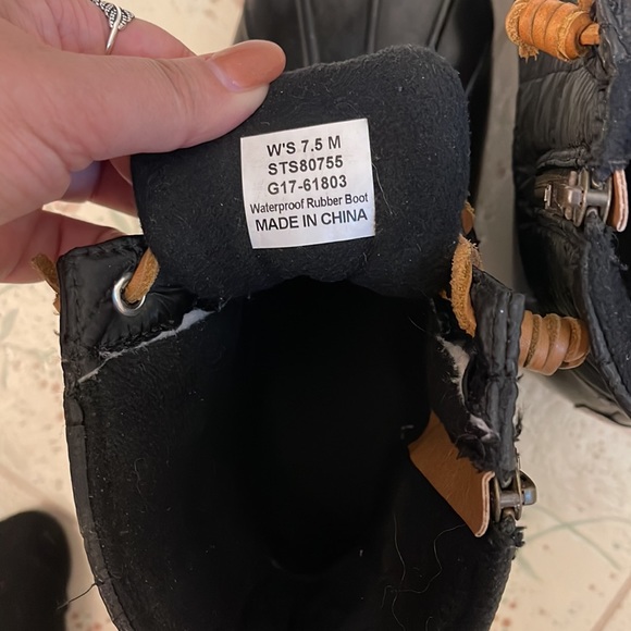 Sperry Black Rain Boots - Picture 3 of 4